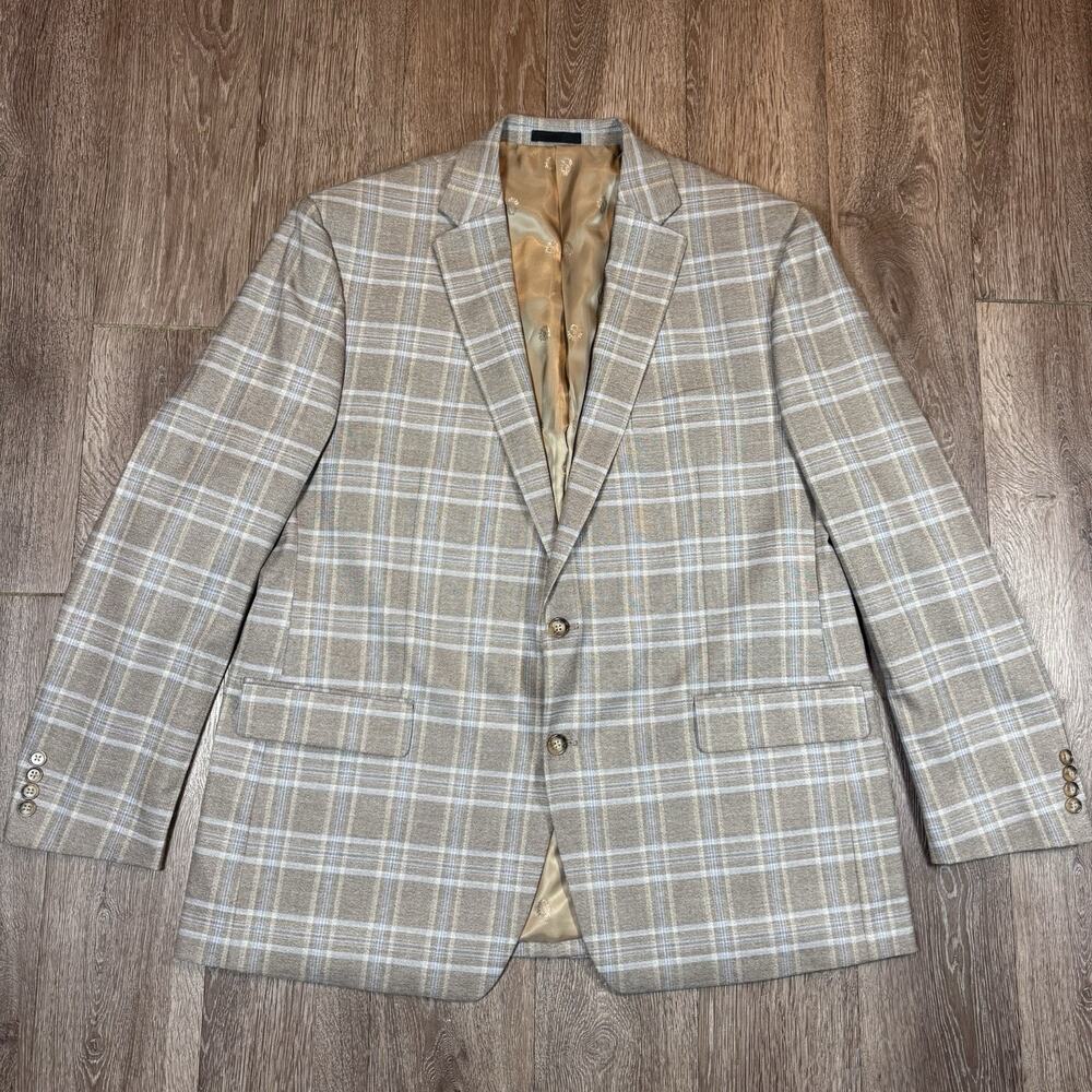 Lauren Ralph Lauren Men's UltraFlex Plaid Blazer (48L, Tan/Blue)